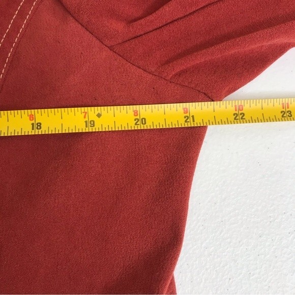 Studio I Retro Style Contrast Stitch Wide Lapel Rust Jacket Pockets Women 16 - Picture 9 of 13